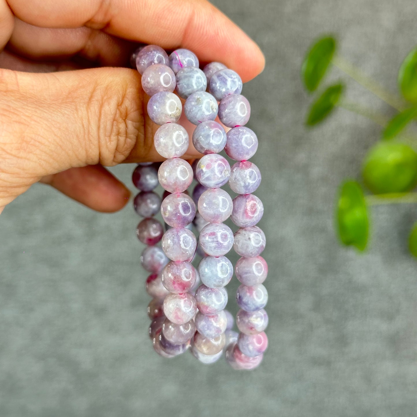 Natural Unicorn Pink Tourmaline with Lepidolite Bracelet