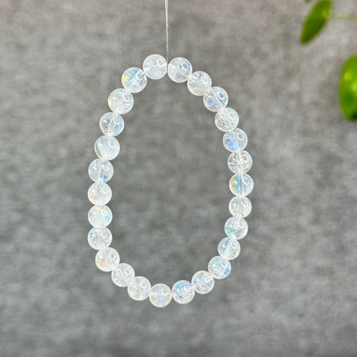 Natural Rainbow Moonstone Bracelet Size 7 mm