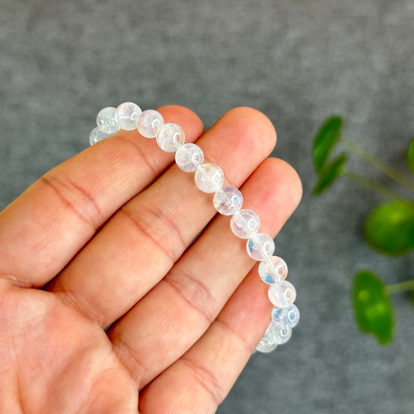 Natural Rainbow Moonstone Bracelet Size 7 mm