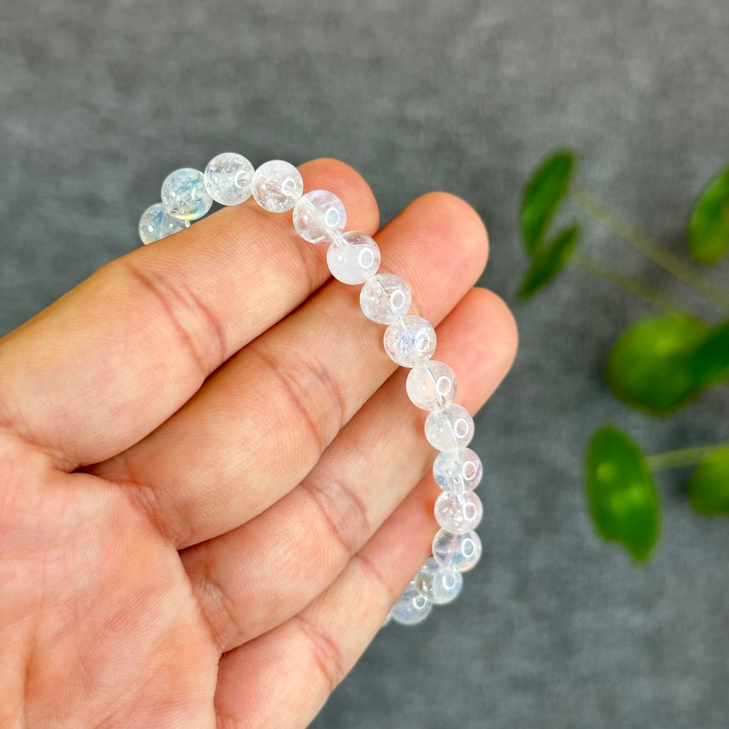 Natural Rainbow Moonstone Bracelet Size 7 mm