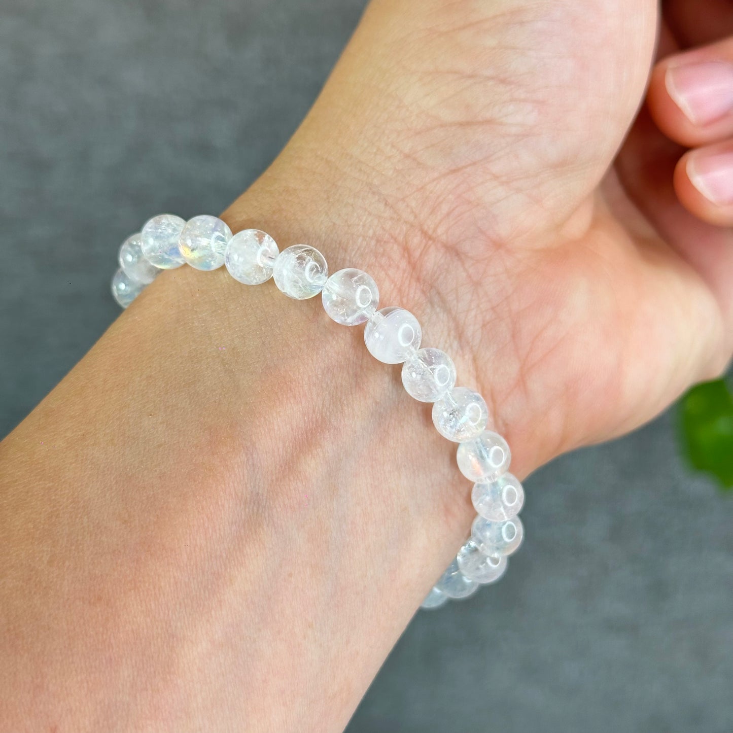 Natural Rainbow Moonstone Bracelet Size 7 mm