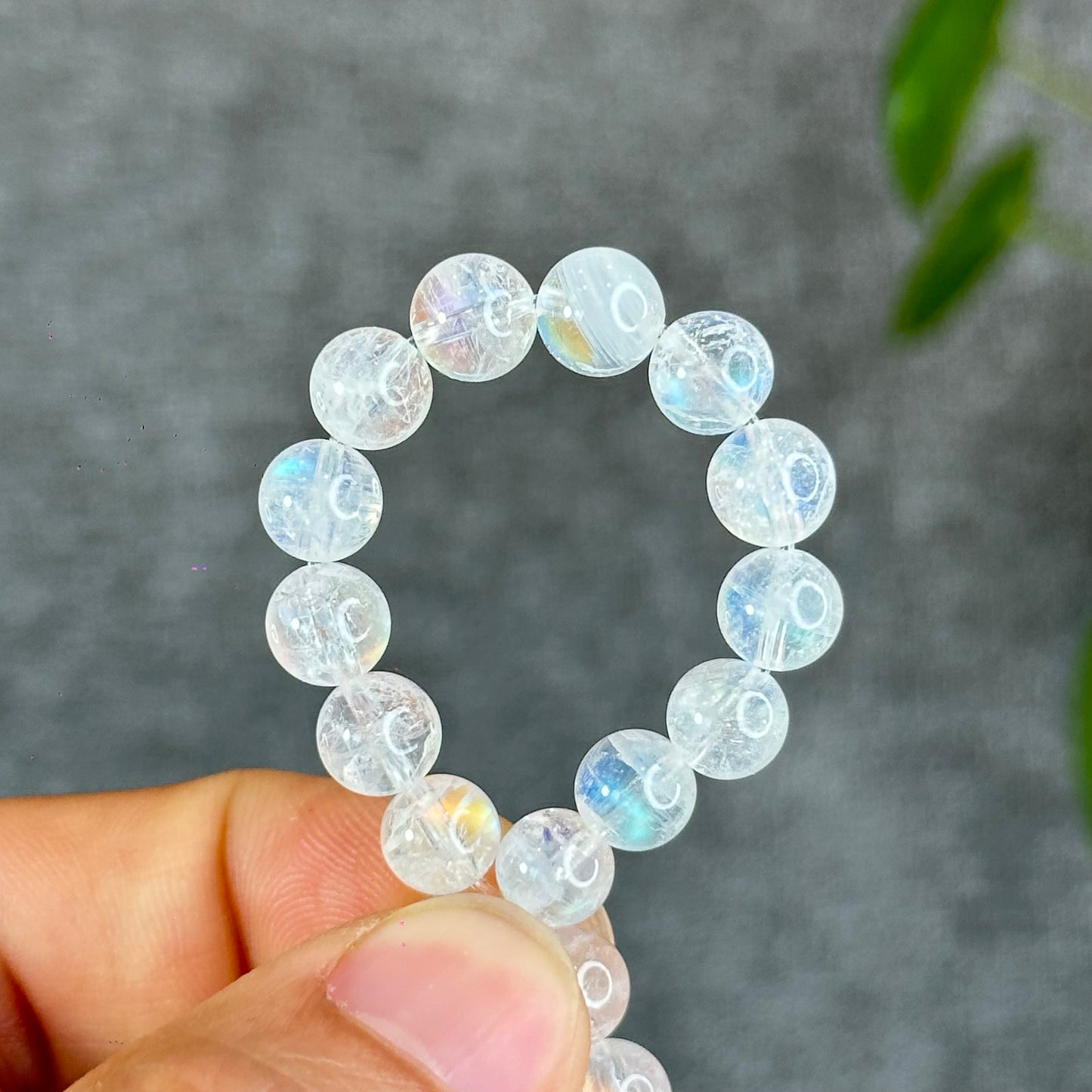 Natural Rainbow Moonstone Bracelet Size 7 mm