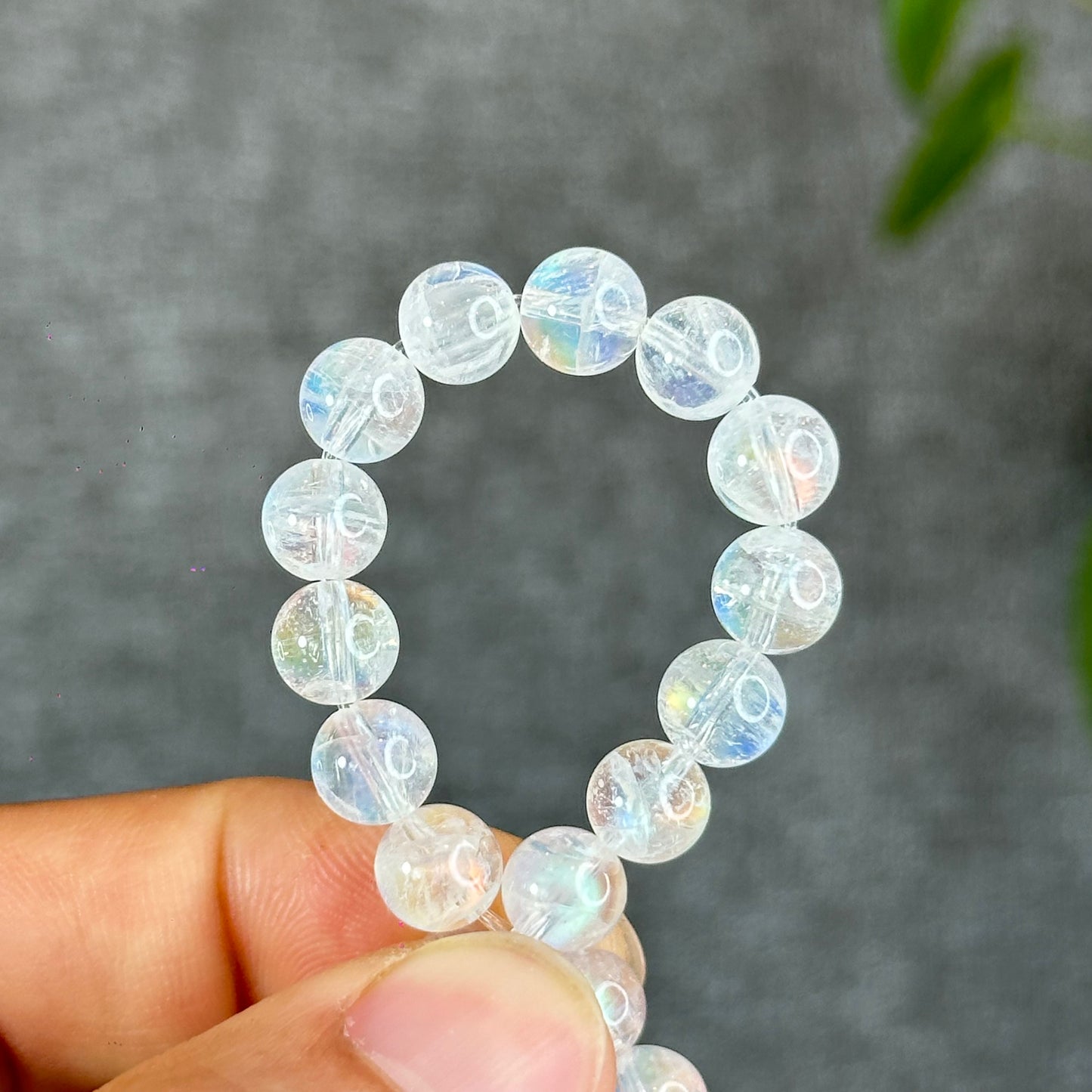 Natural Rainbow Moonstone Bracelet Size 7 mm
