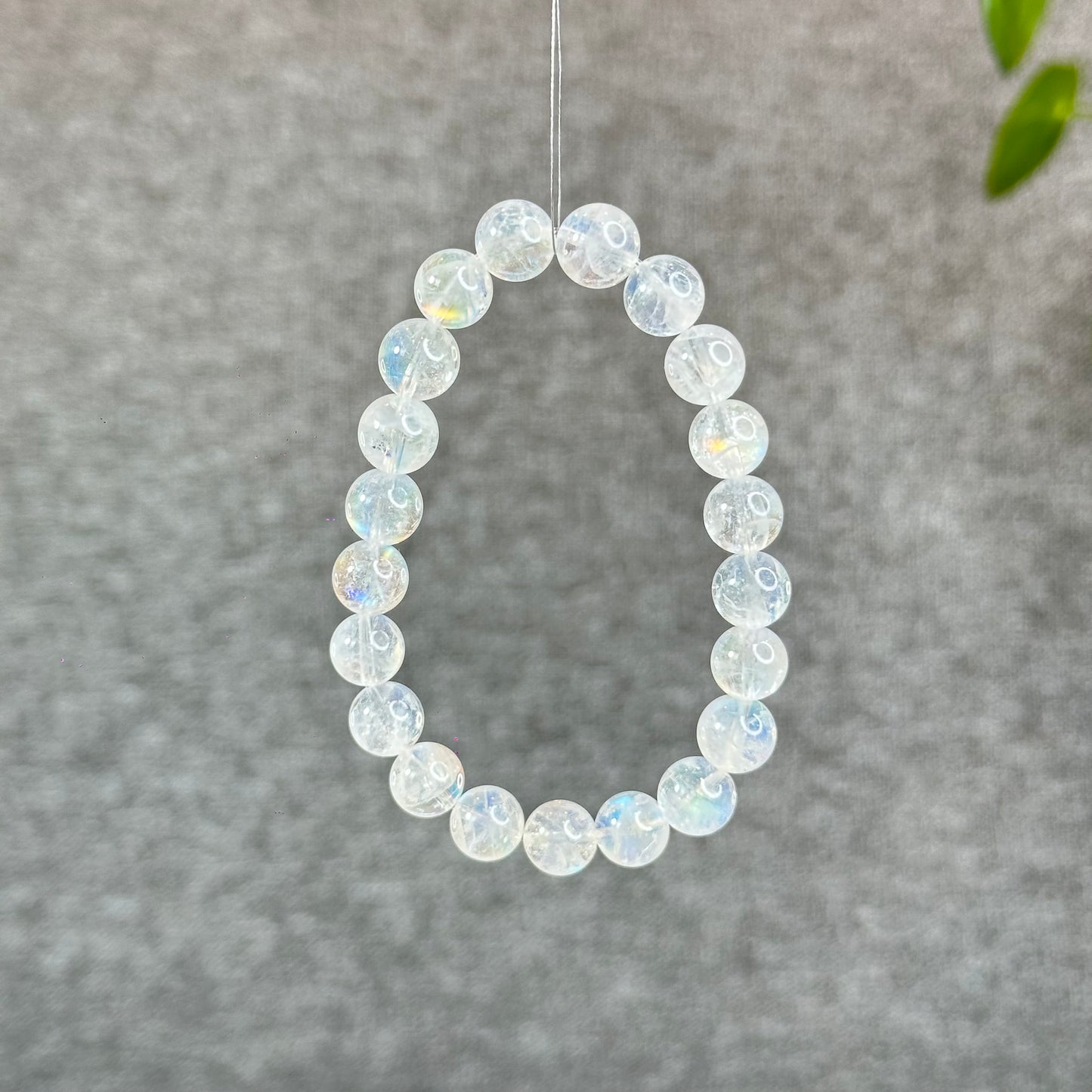 Natural Rainbow Moonstone Bracelet Size 9.5 mm