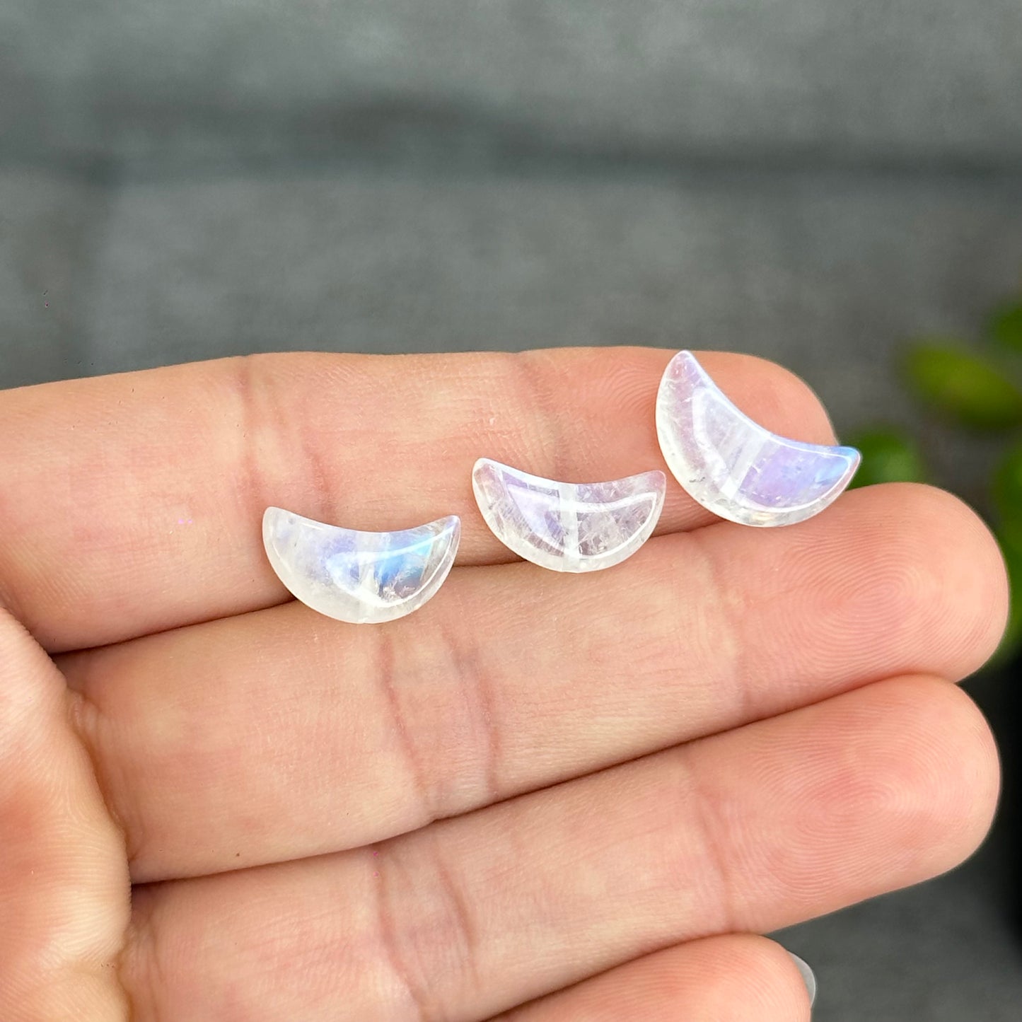 Natural Moonstone Half Moon Charm