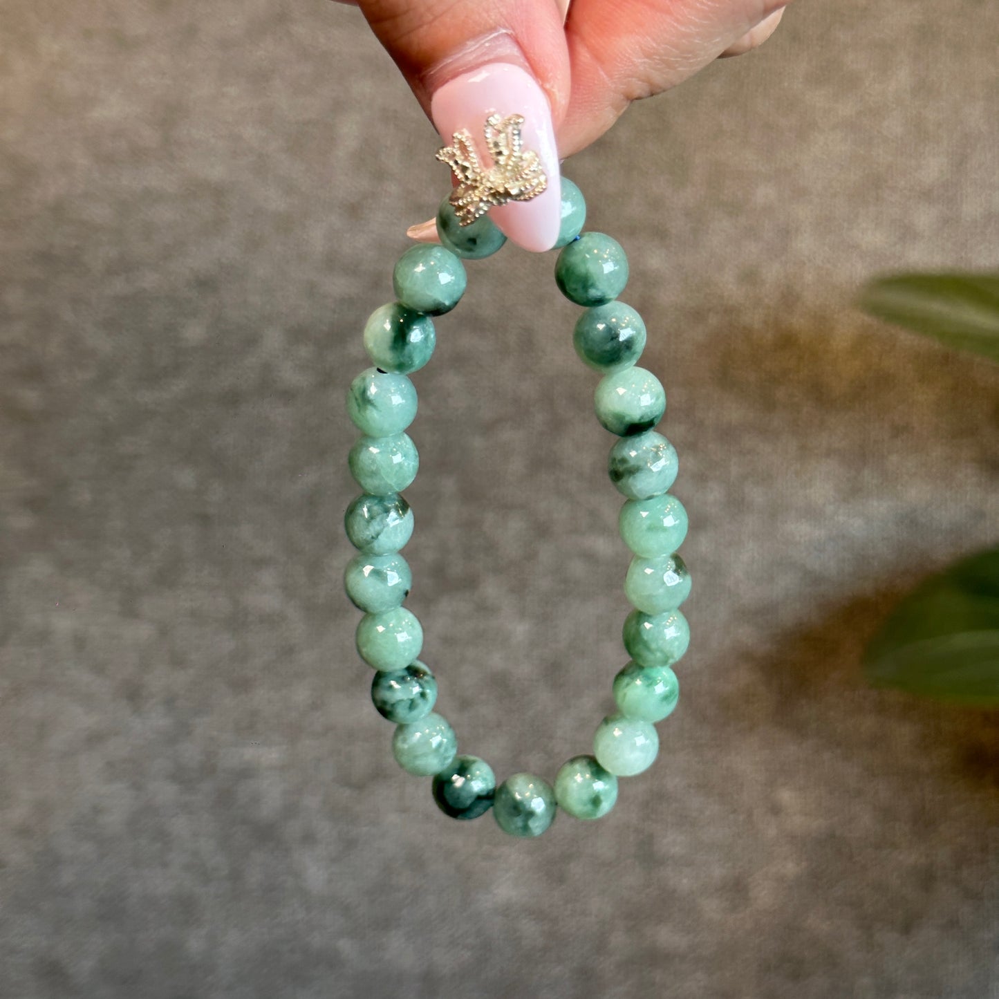 Natural Jadeite Jade Bracelet Size 8 mm