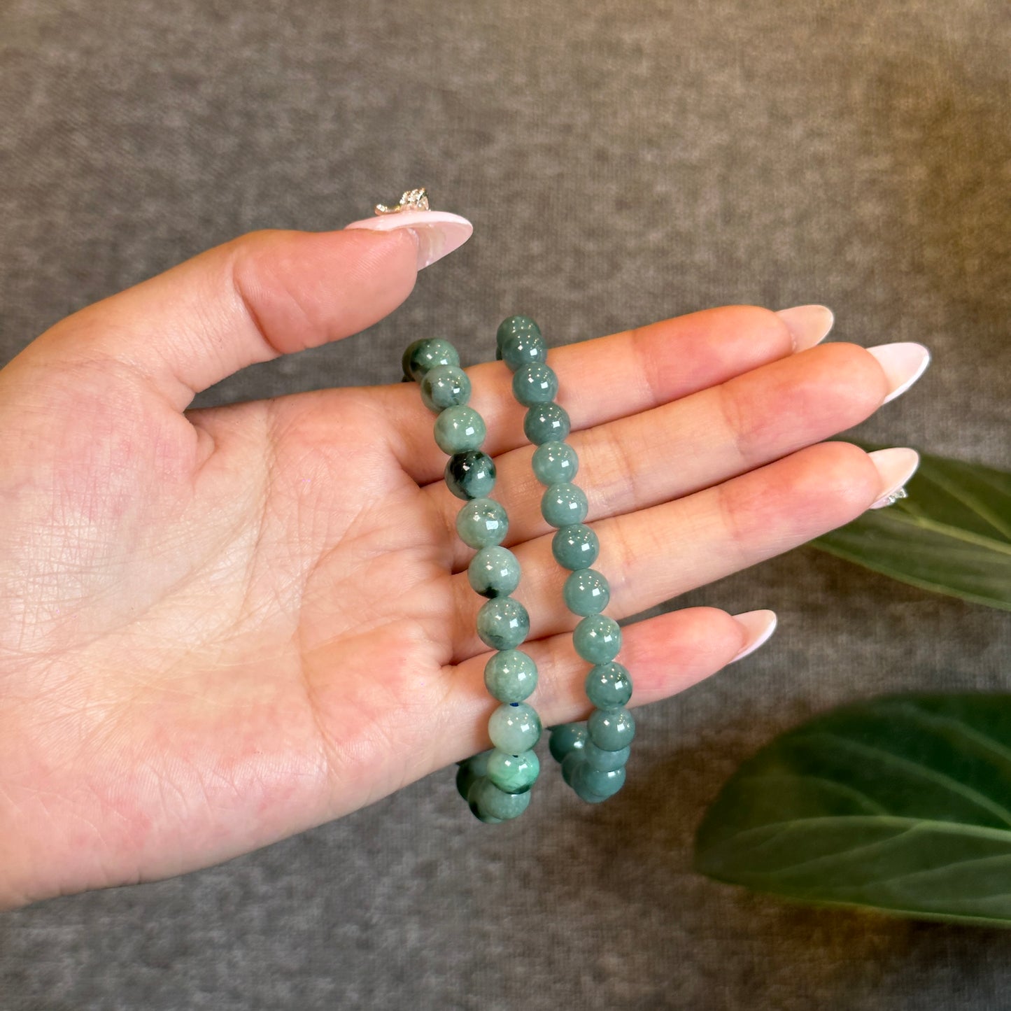 Natural Jadeite Jade Bracelet Size 8 mm