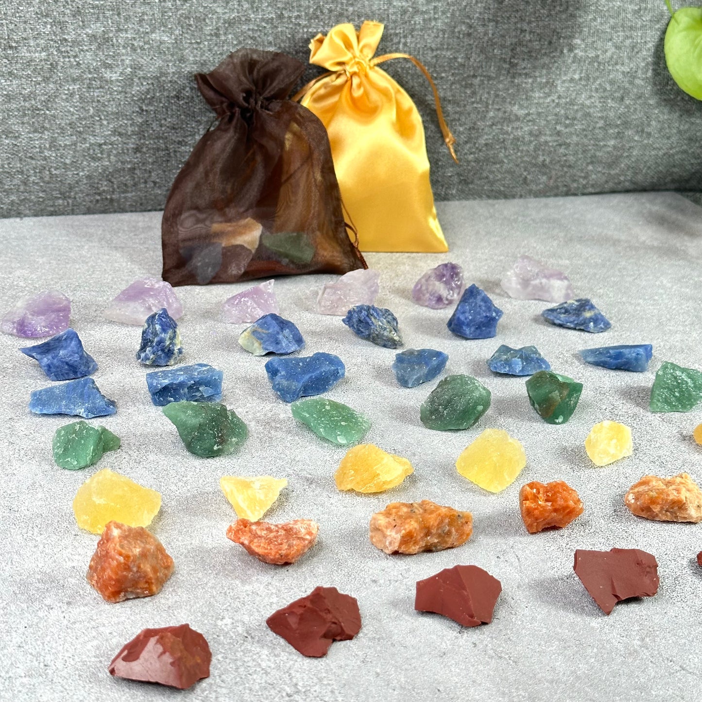 7 Chakra Natural Stone Pouch