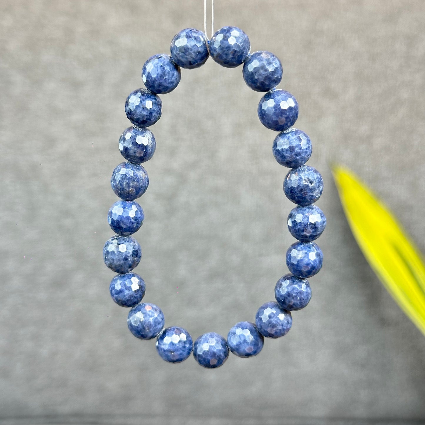 Natural Faceted Blue Sapphire Bracelet Size 9.5 mm