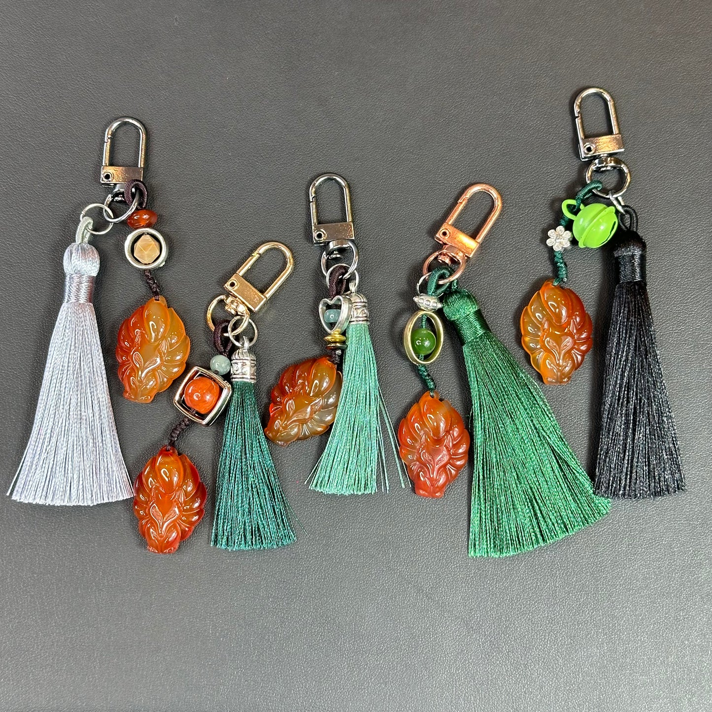 9 Tail Fox Ho Ly Natural Red Agate Accessory