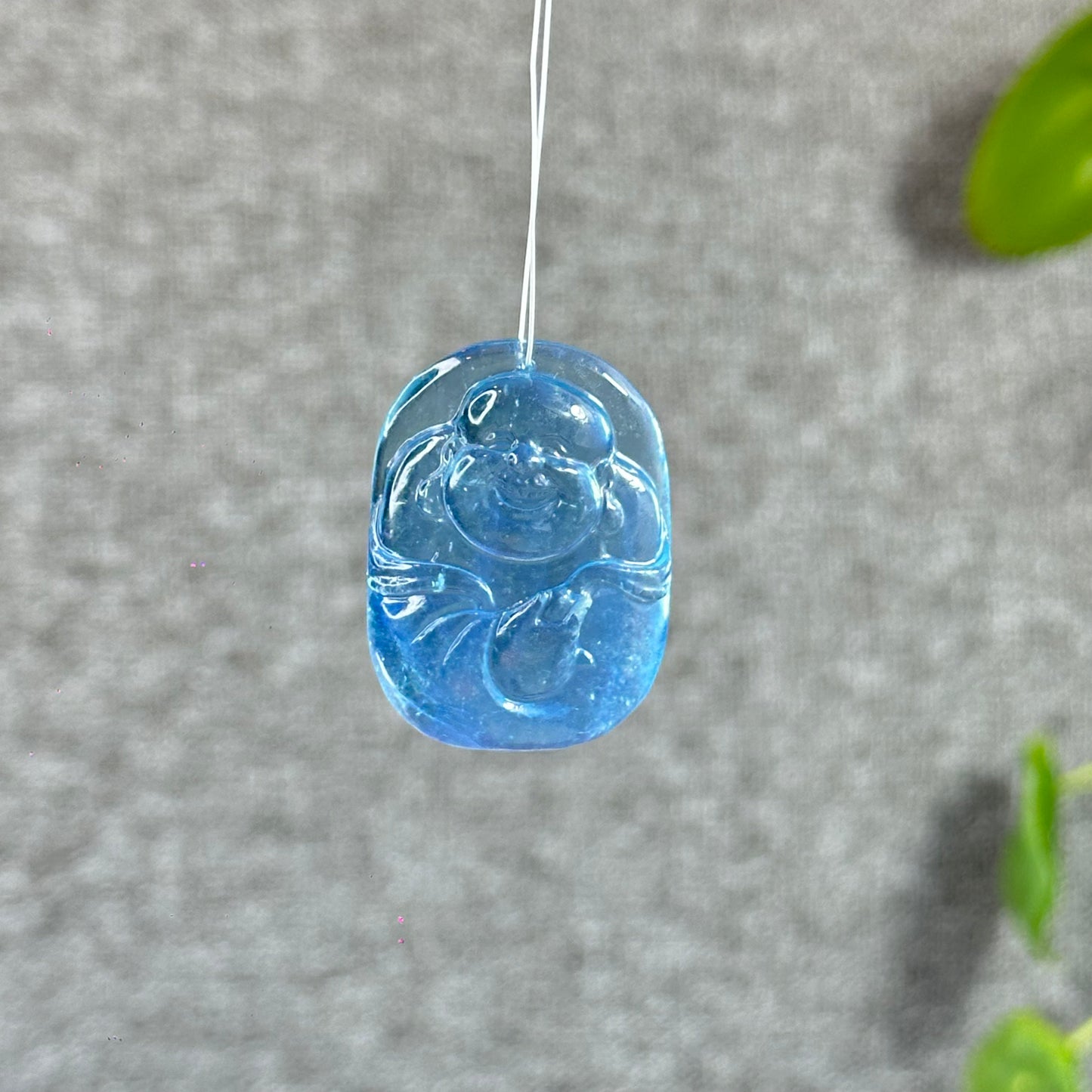 Natural Aquamarine Happy Buddha Pendant