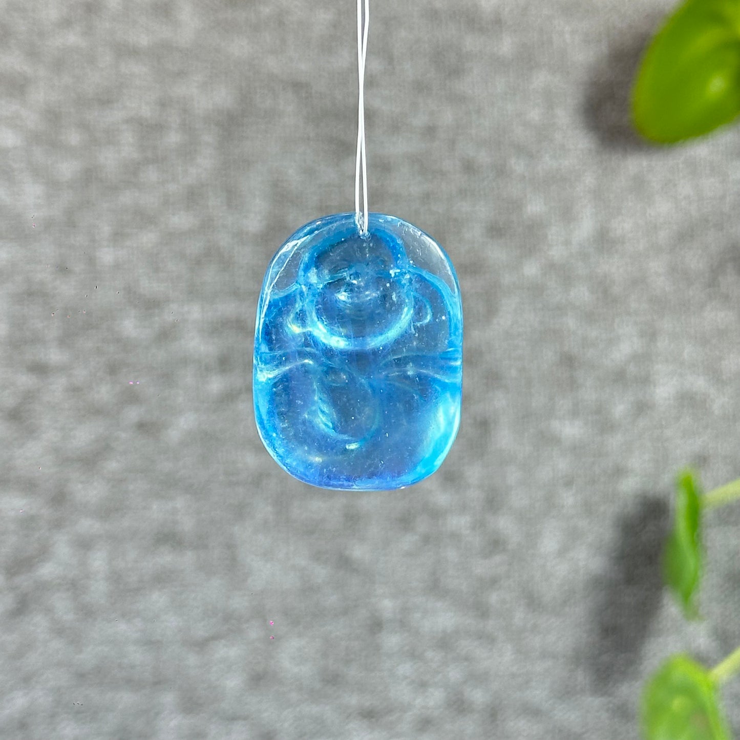 Natural Aquamarine Happy Buddha Pendant
