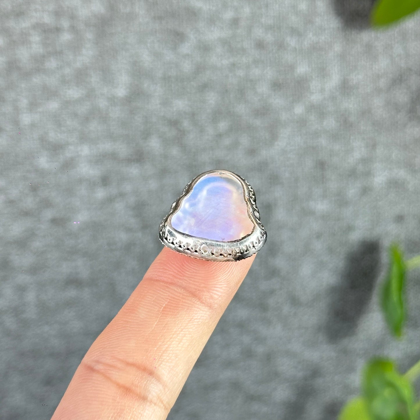 Happy Buddha Natural Moonstone Charm in Silver Setting with White Stone Surrounding