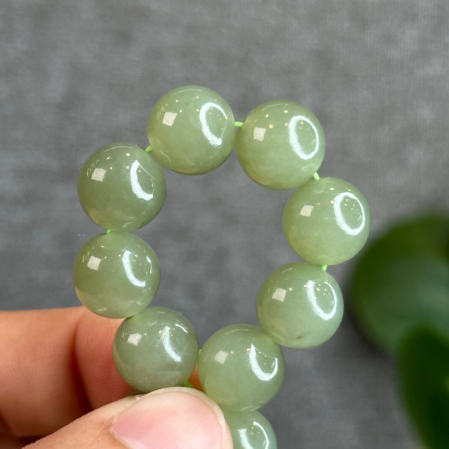 Light Green Hetian Natural Nephrite Jade Bracelet Size 11 mm