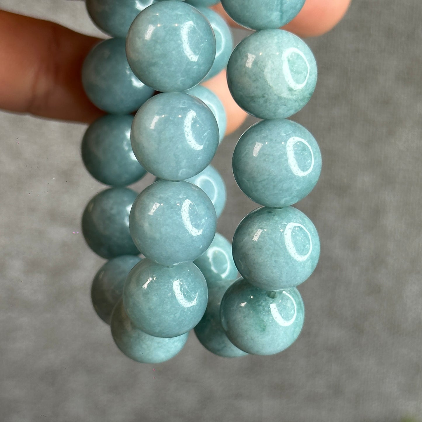 Blue Water Natural Jadeite Jade Bracelet Size 12.7 mm