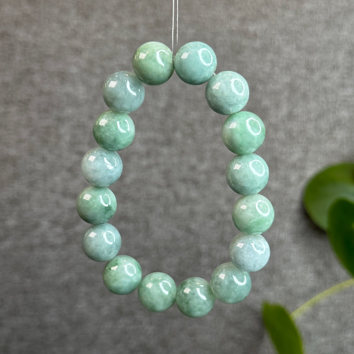 Green Natural Jadeite Jade Bracelet Size 13.2 mm