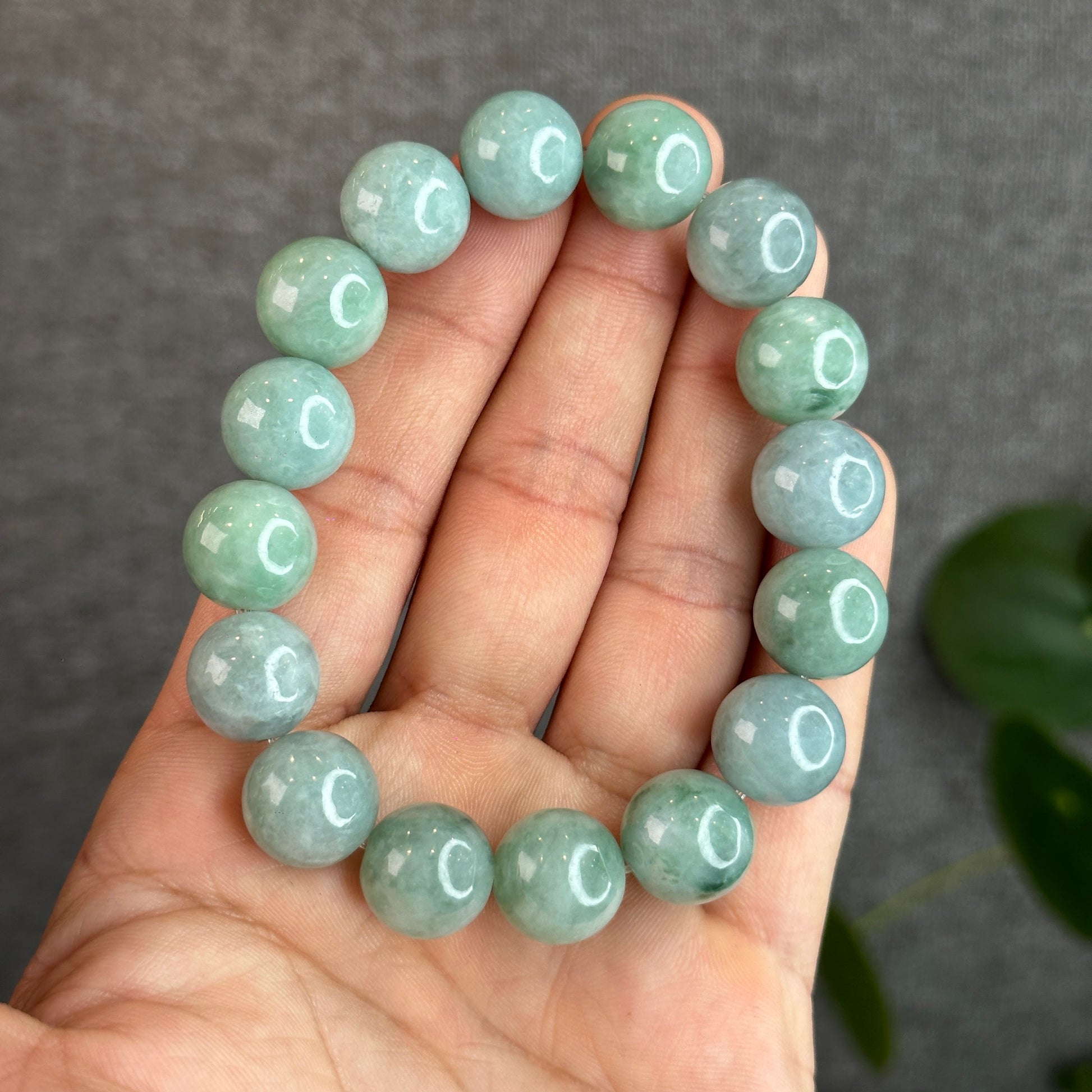 Green Jadeite Jade Bracelet  - Natural Stone