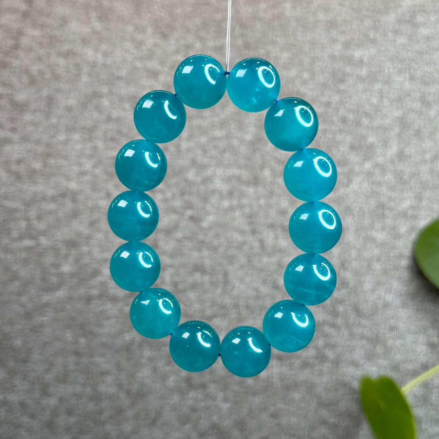 Icy Natural Amazonite Bracelet Size 15.5 mm