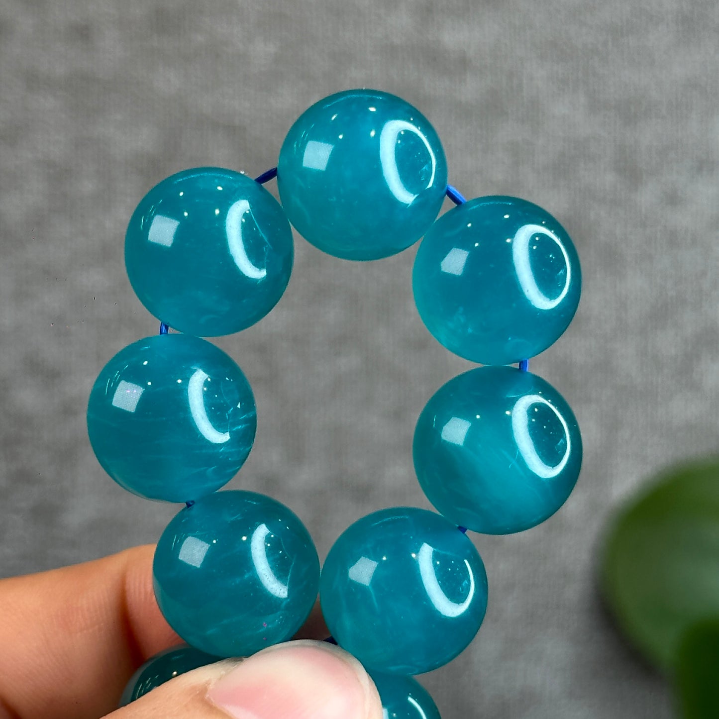 Icy Natural Amazonite Bracelet Size 15.5 mm