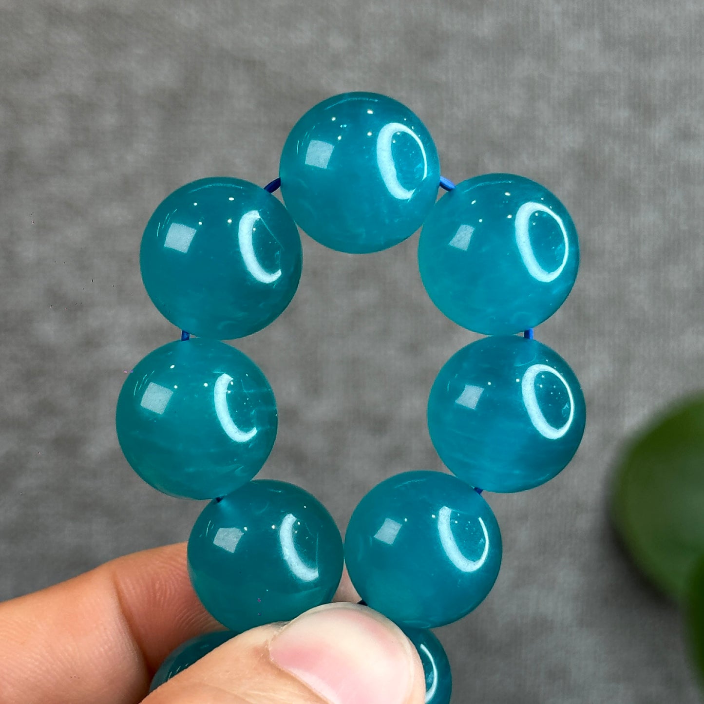 Icy Natural Amazonite Bracelet Size 15.5 mm