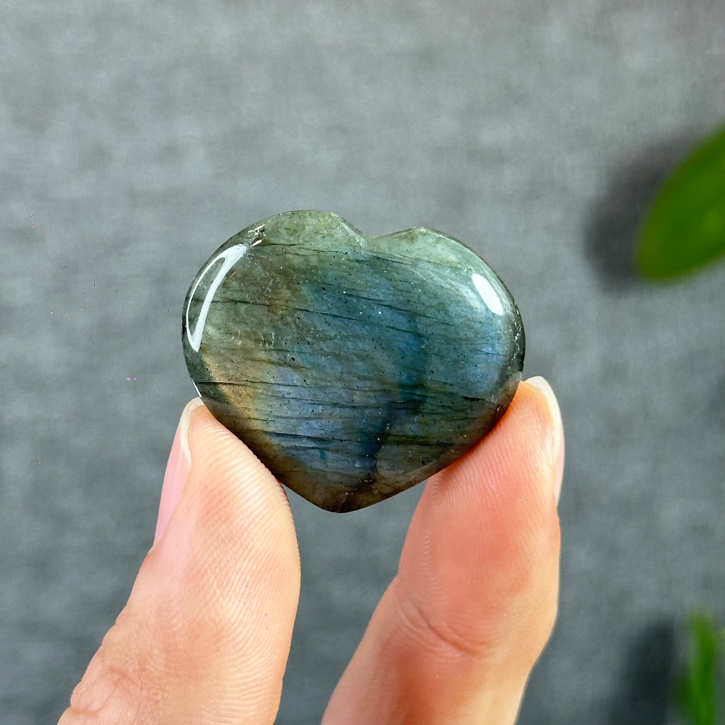 Natural Labradolite Heart