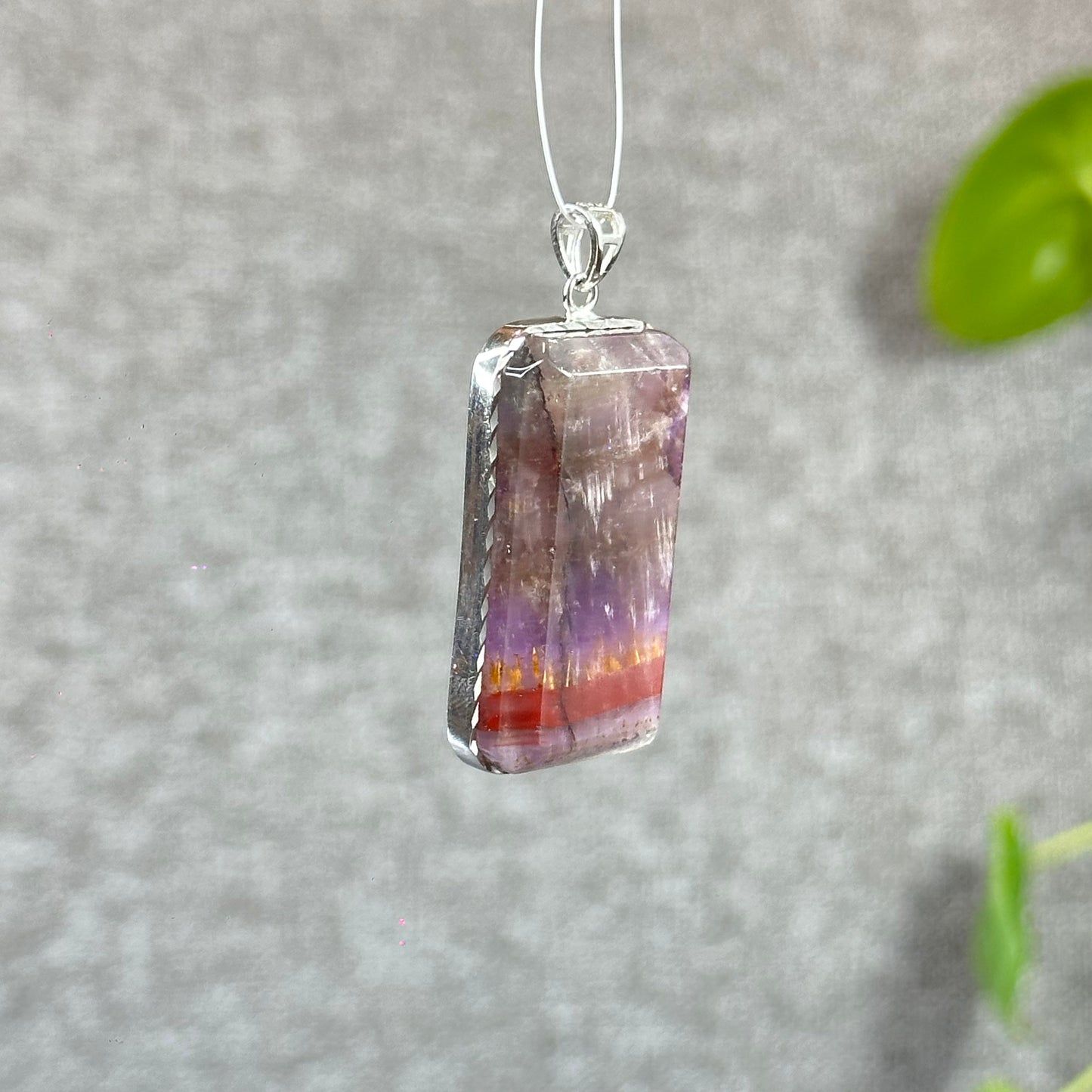 Natural Auralite 23 Pendant in Silver Setting
