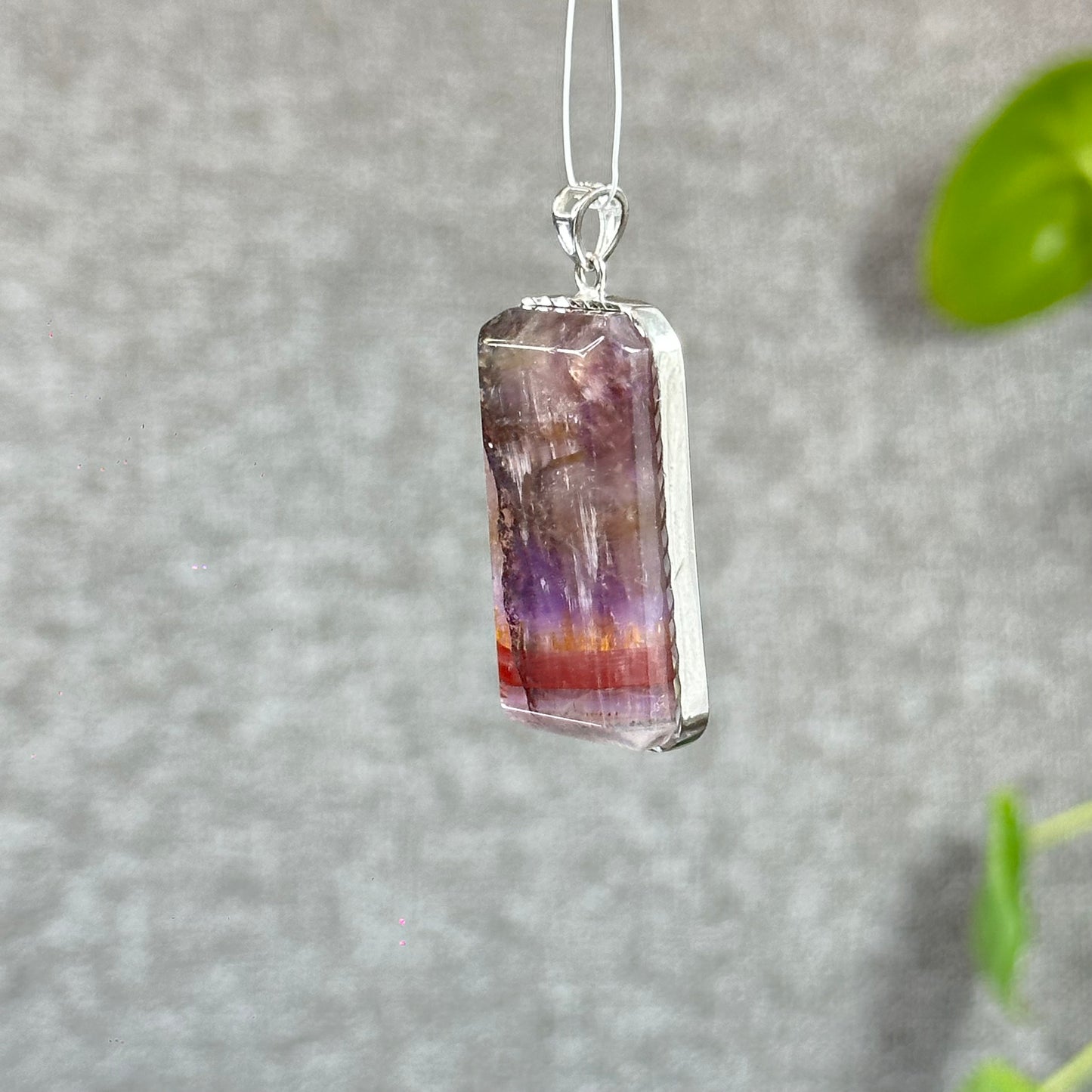 Natural Auralite 23 Pendant in Silver Setting