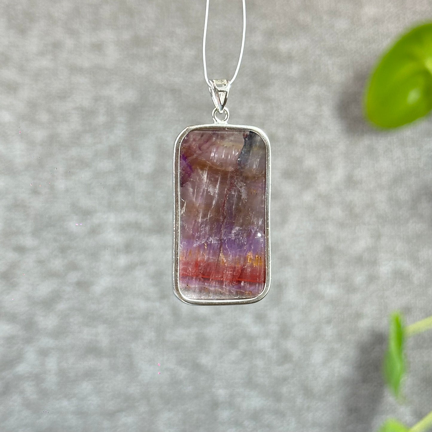Natural Auralite 23 Pendant in Silver Setting