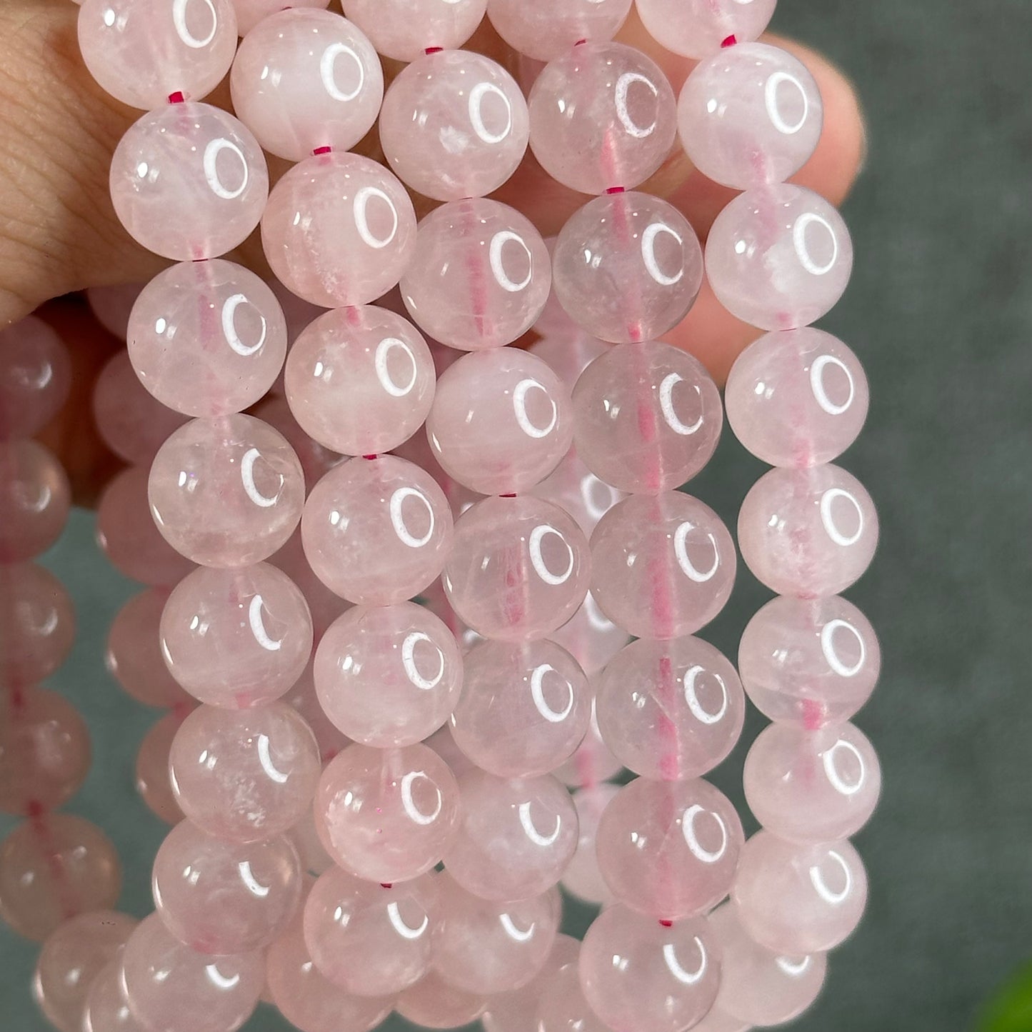Natural Rose Quartz Bracelet Size 9.5 mm