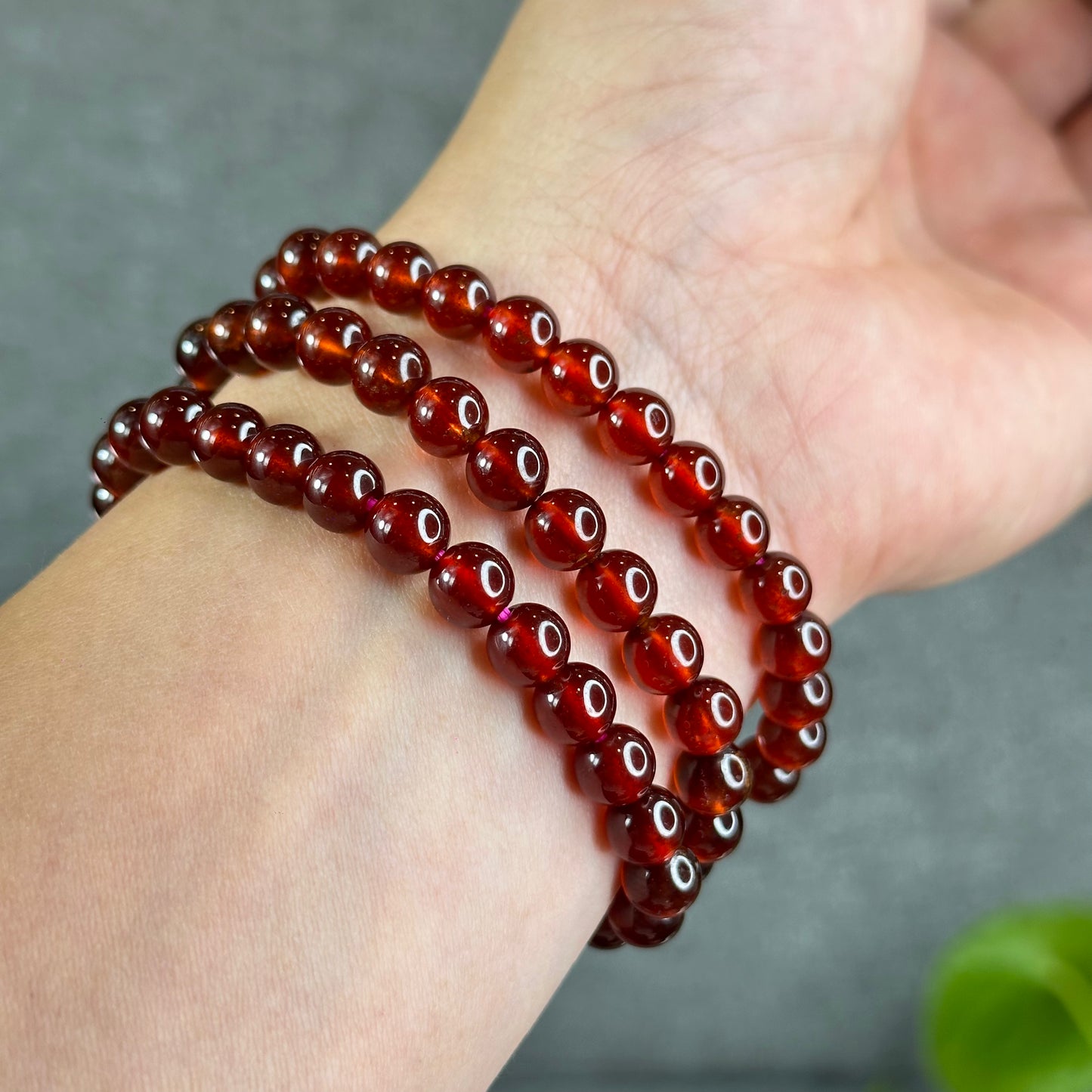 Natural Garnet VIP Bracelet size 7 mm