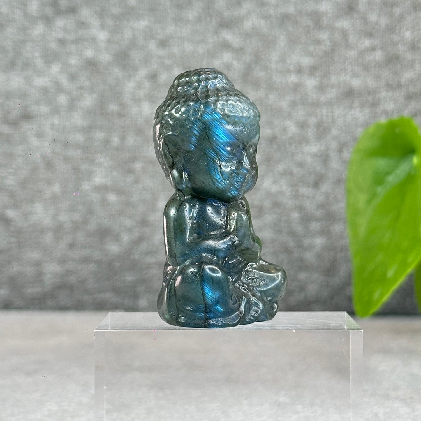 Natural Buddha Blue Flash Labradorite Figurine