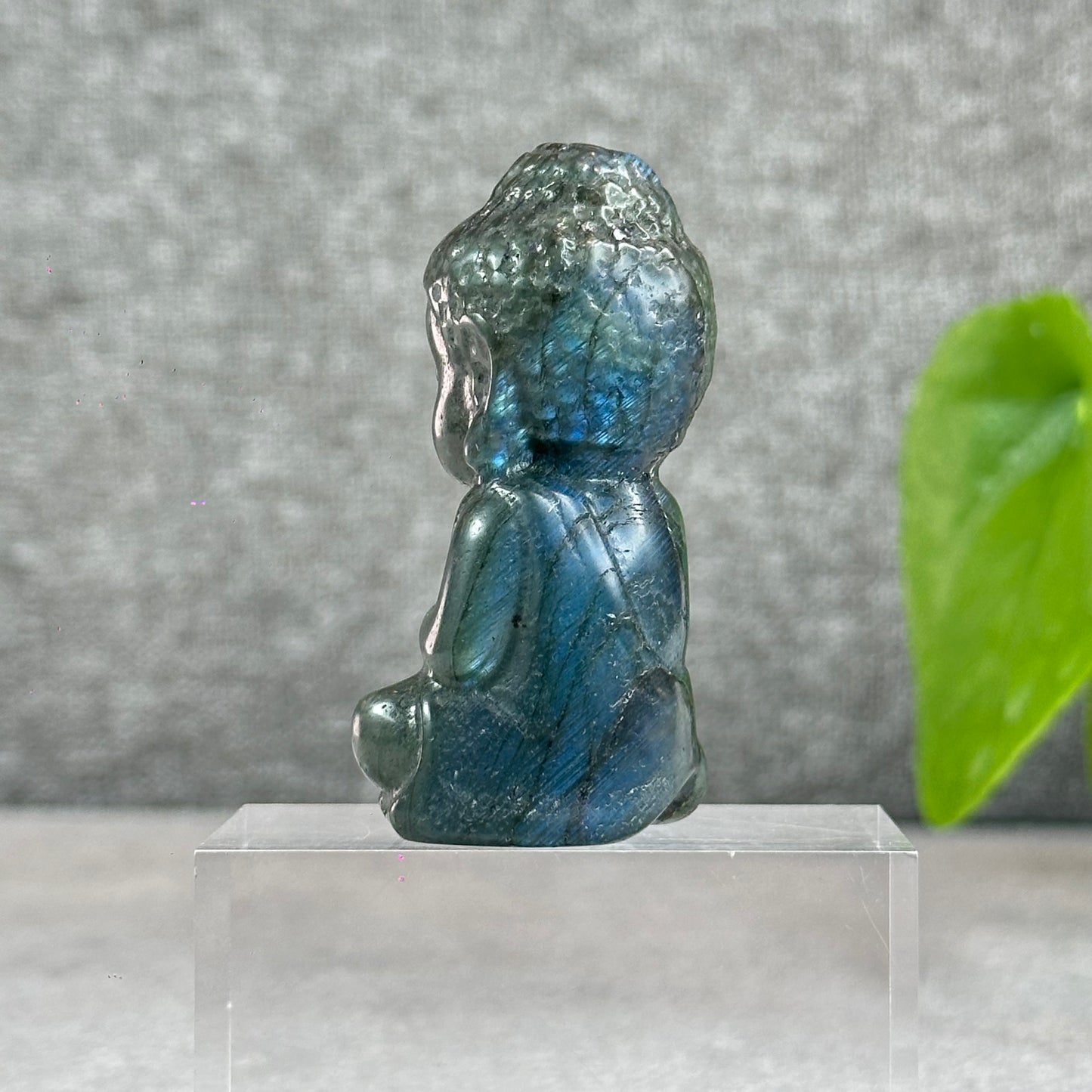 Natural Buddha Blue Flash Labradorite Figurine