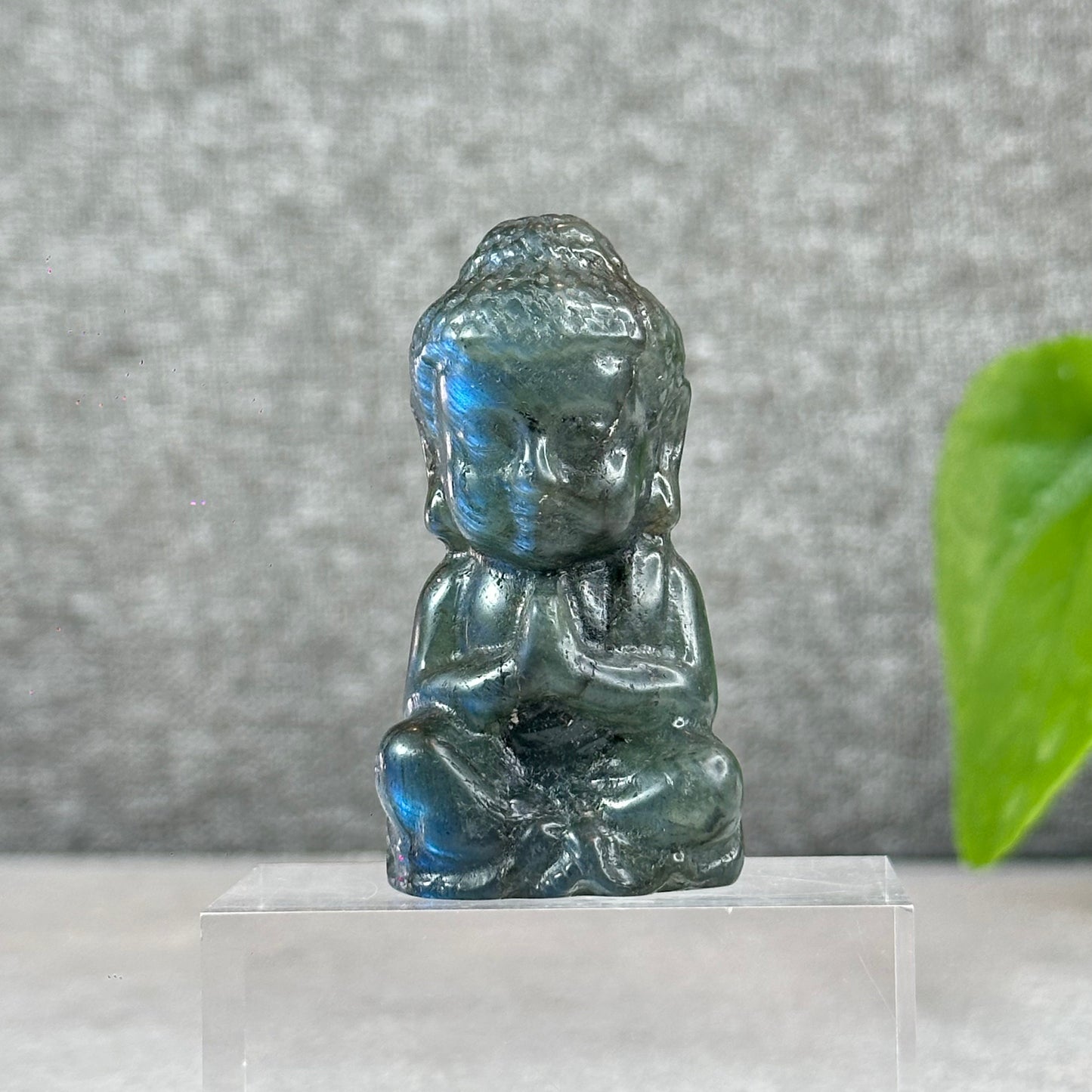 Natural Buddha Blue Flash Labradorite Figurine