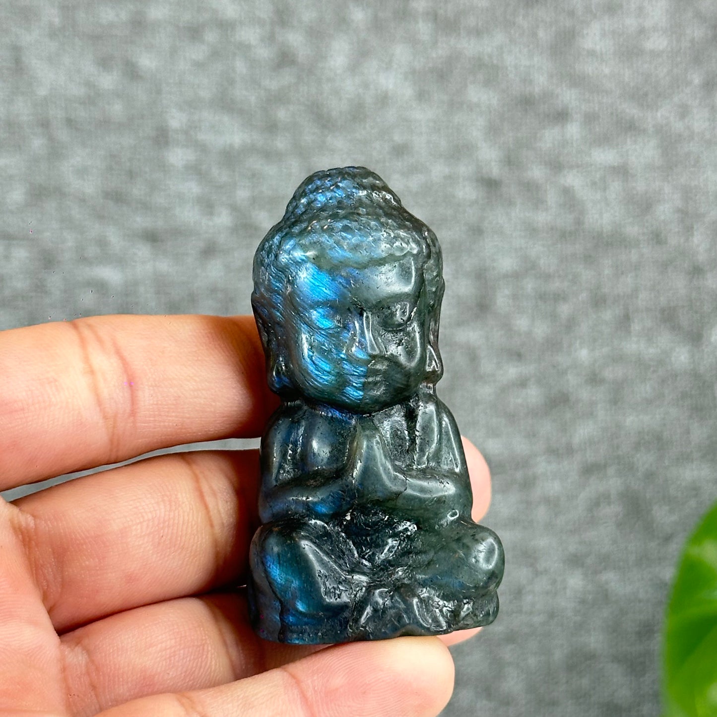 Natural Buddha Blue Flash Labradorite Figurine