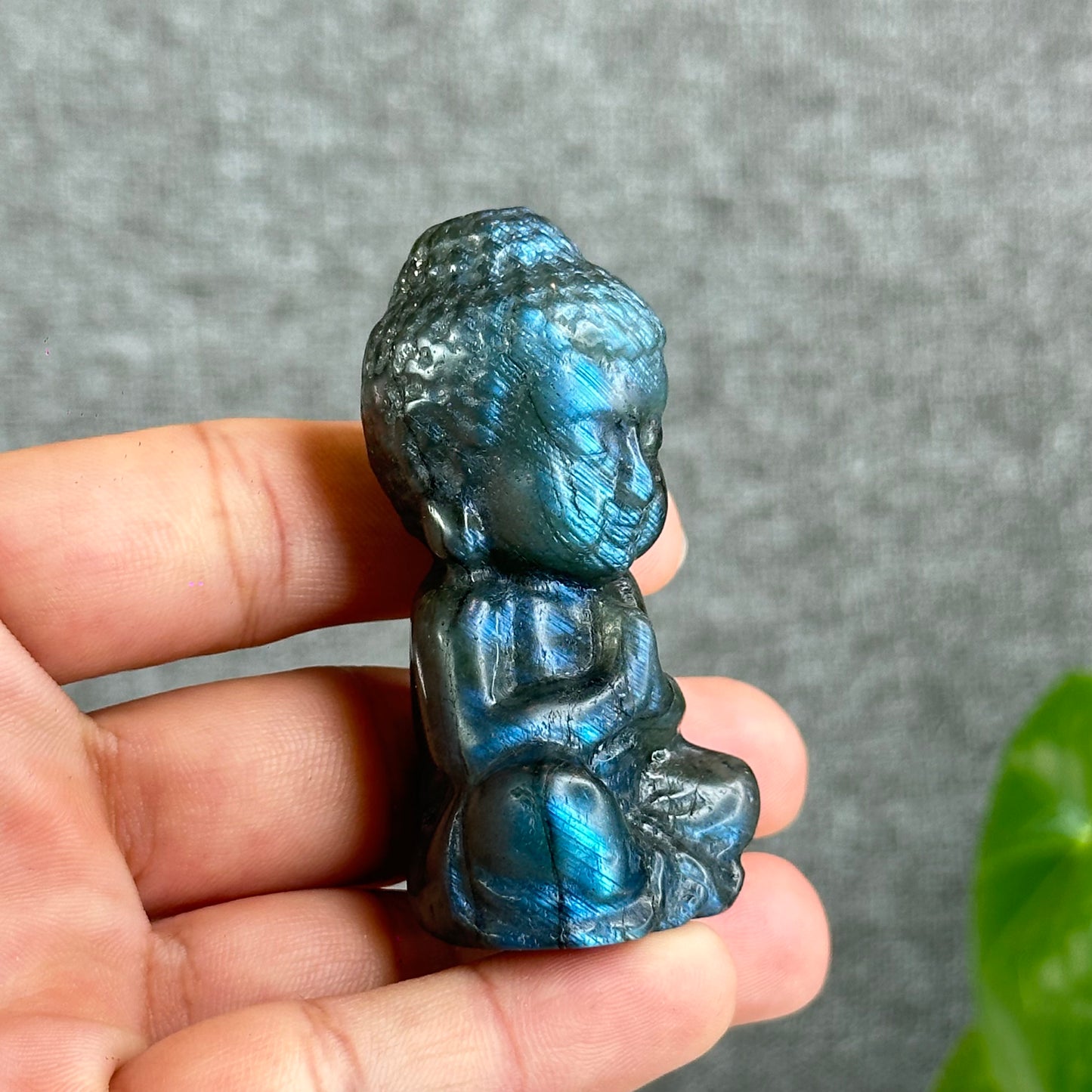 Natural Buddha Blue Flash Labradorite Figurine