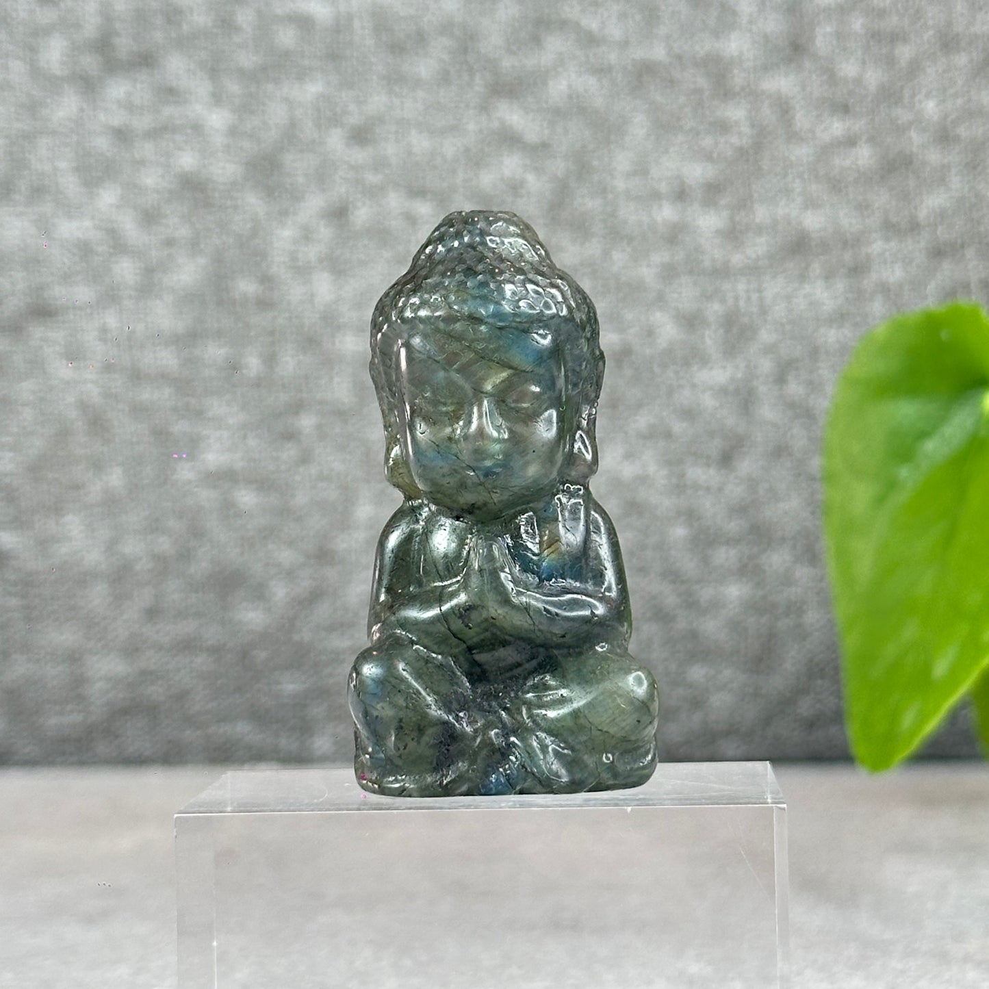 Natural Buddha Blue Flash Labradorite Figurine