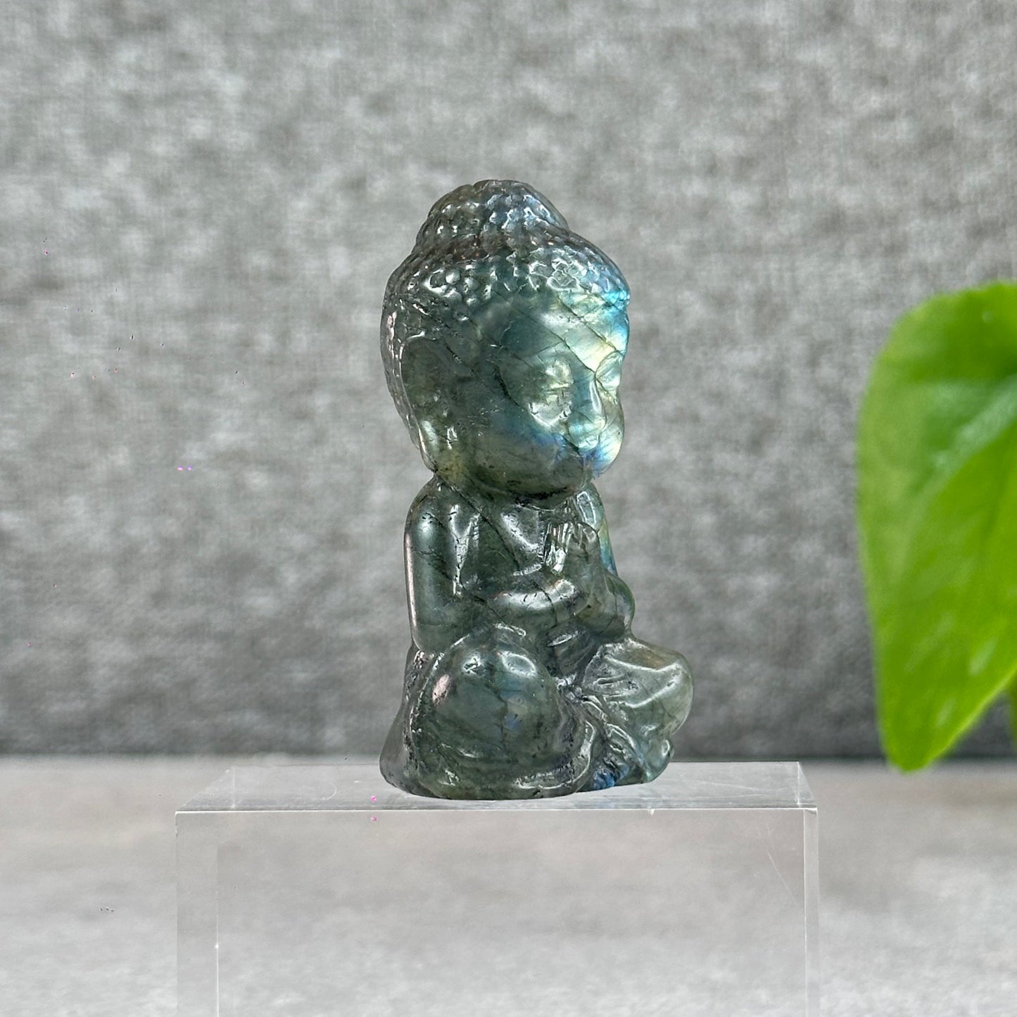 Natural Buddha Blue Flash Labradorite Figurine
