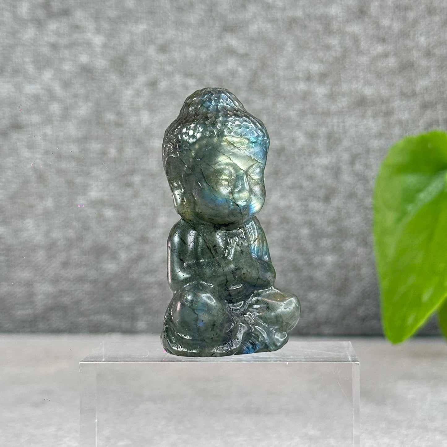Natural Buddha Blue Flash Labradorite Figurine