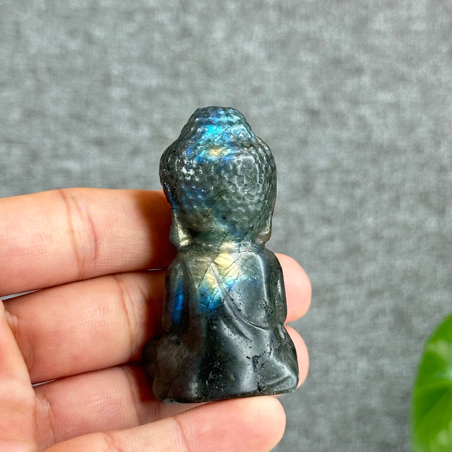 Natural Buddha Blue Flash Labradorite Figurine