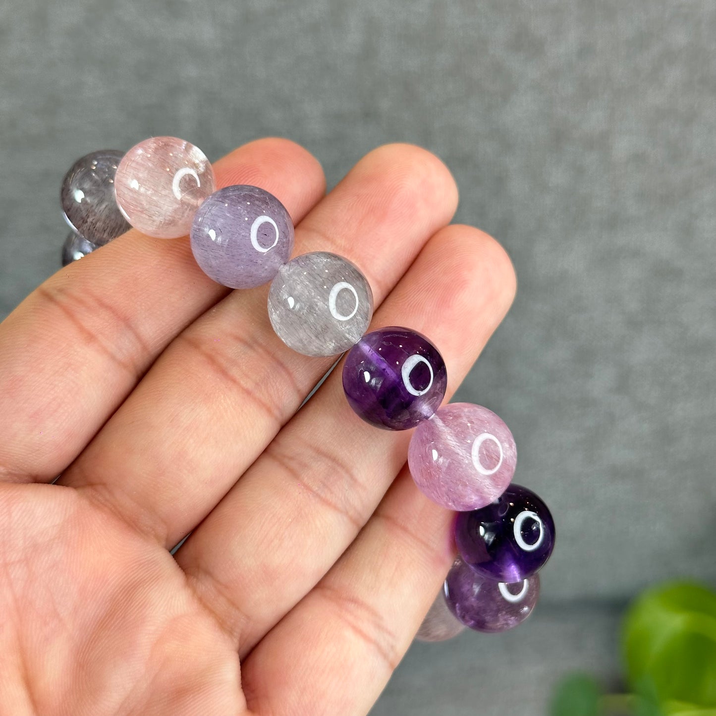 Natural Super 7 Bracelet Size 14 mm