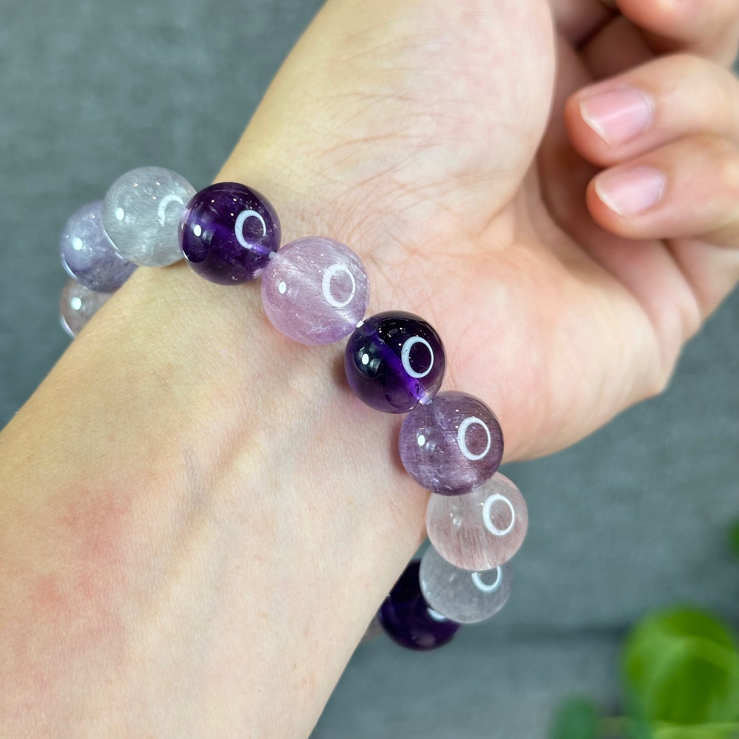 Natural Super 7 Bracelet Size 14 mm