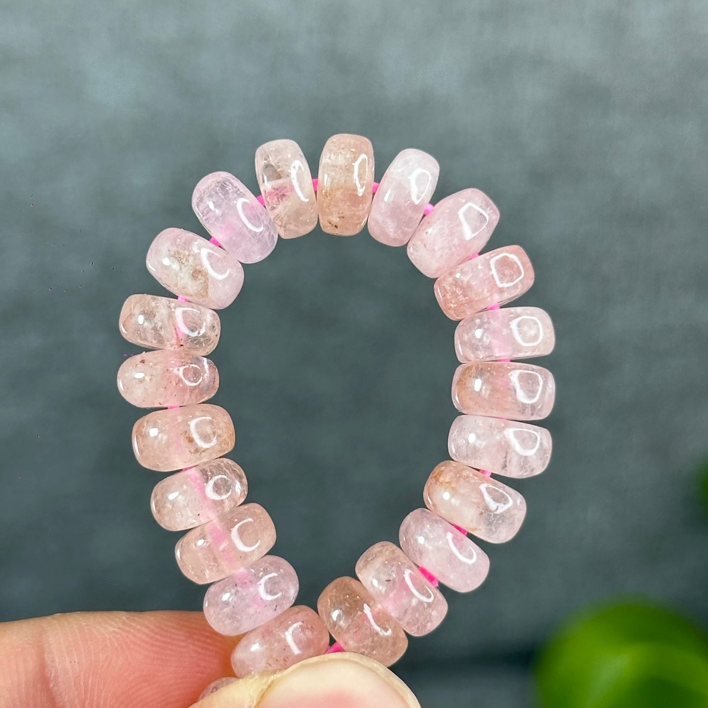 Natural Morganite rondelle Bracelet Size 8mm ( brazil )