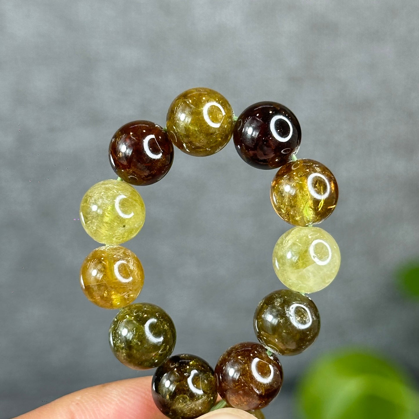 Bracelet Grenat Vert Taille 9 mm