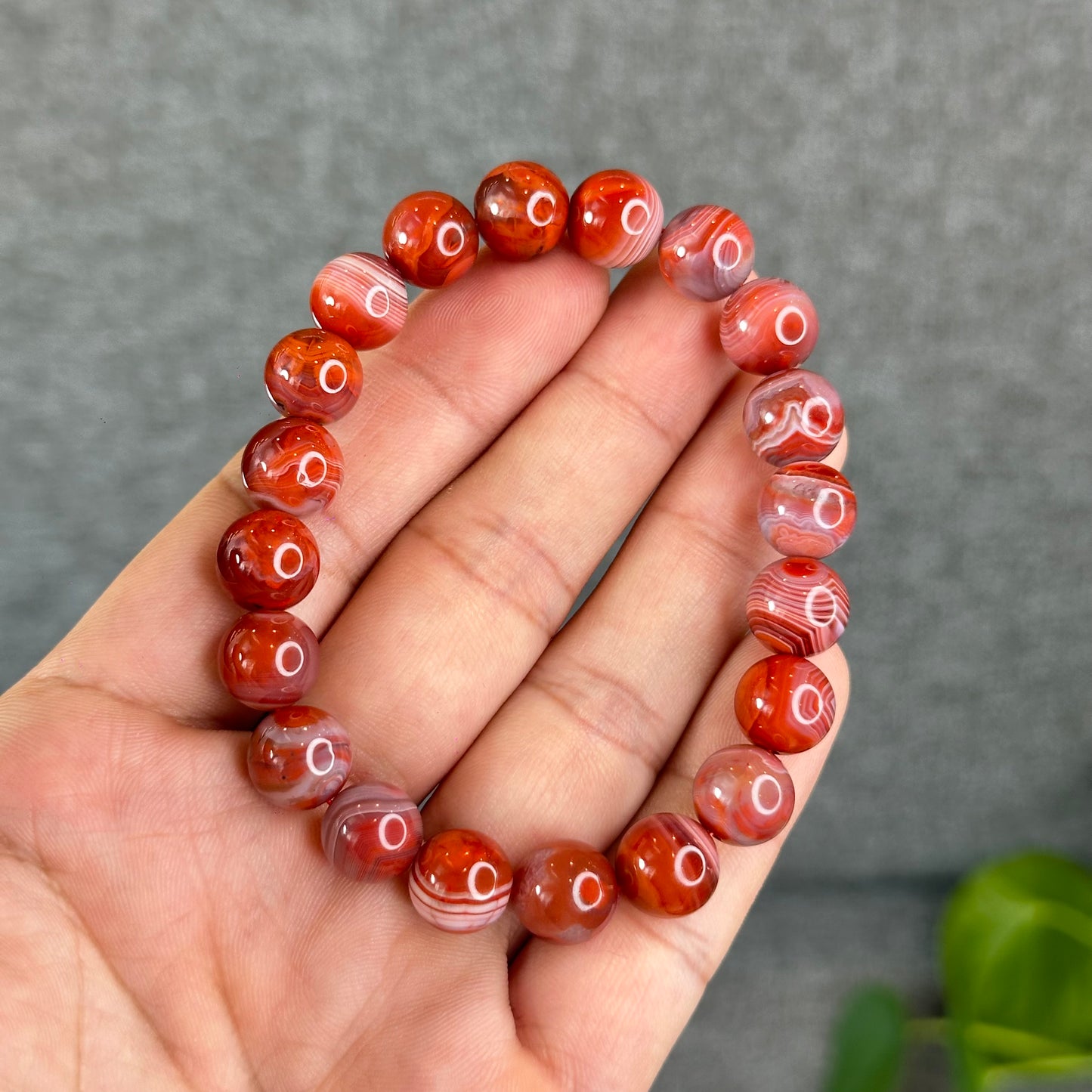 Natural Nan Hong Agate Bracelet Size 10 mm