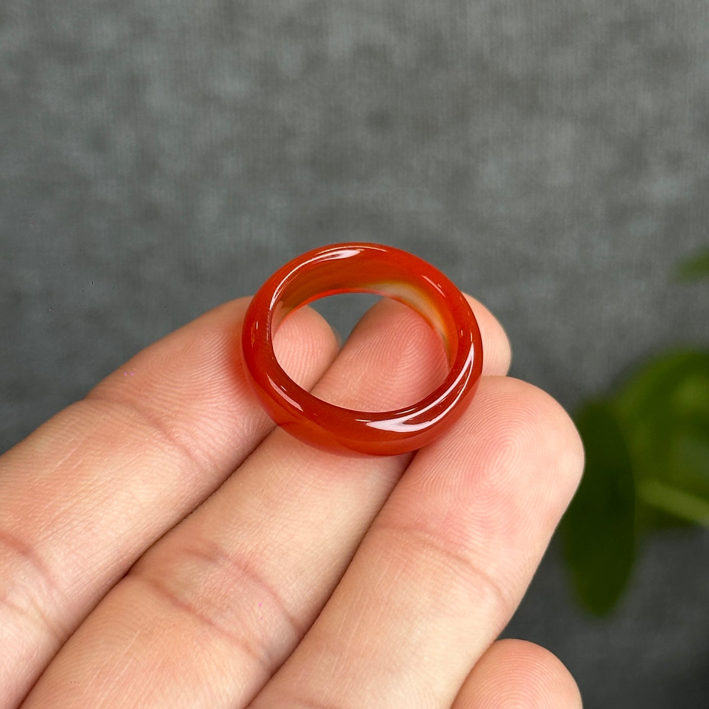 Natural Red Agate Ring Size 1.77