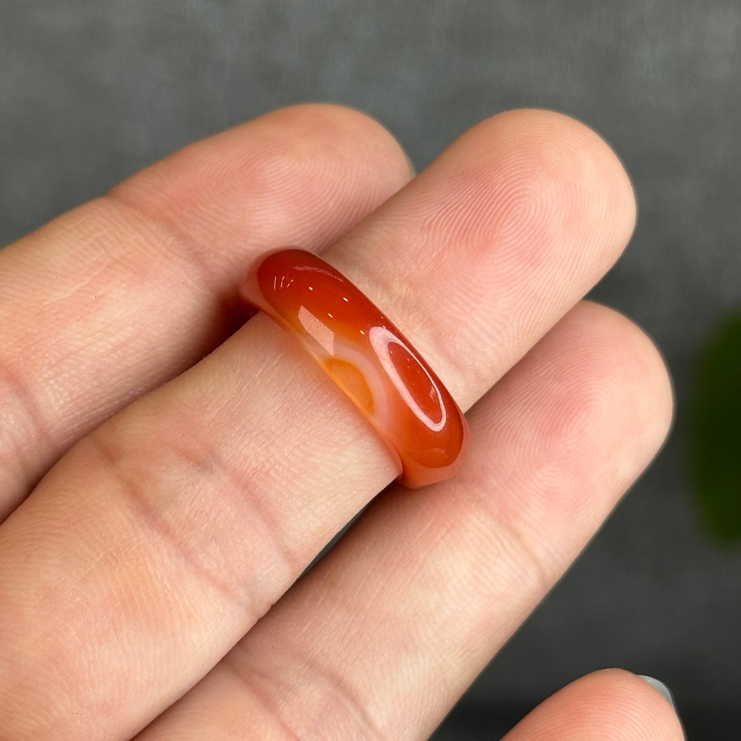 Natural Red Agate Ring Size 1.77