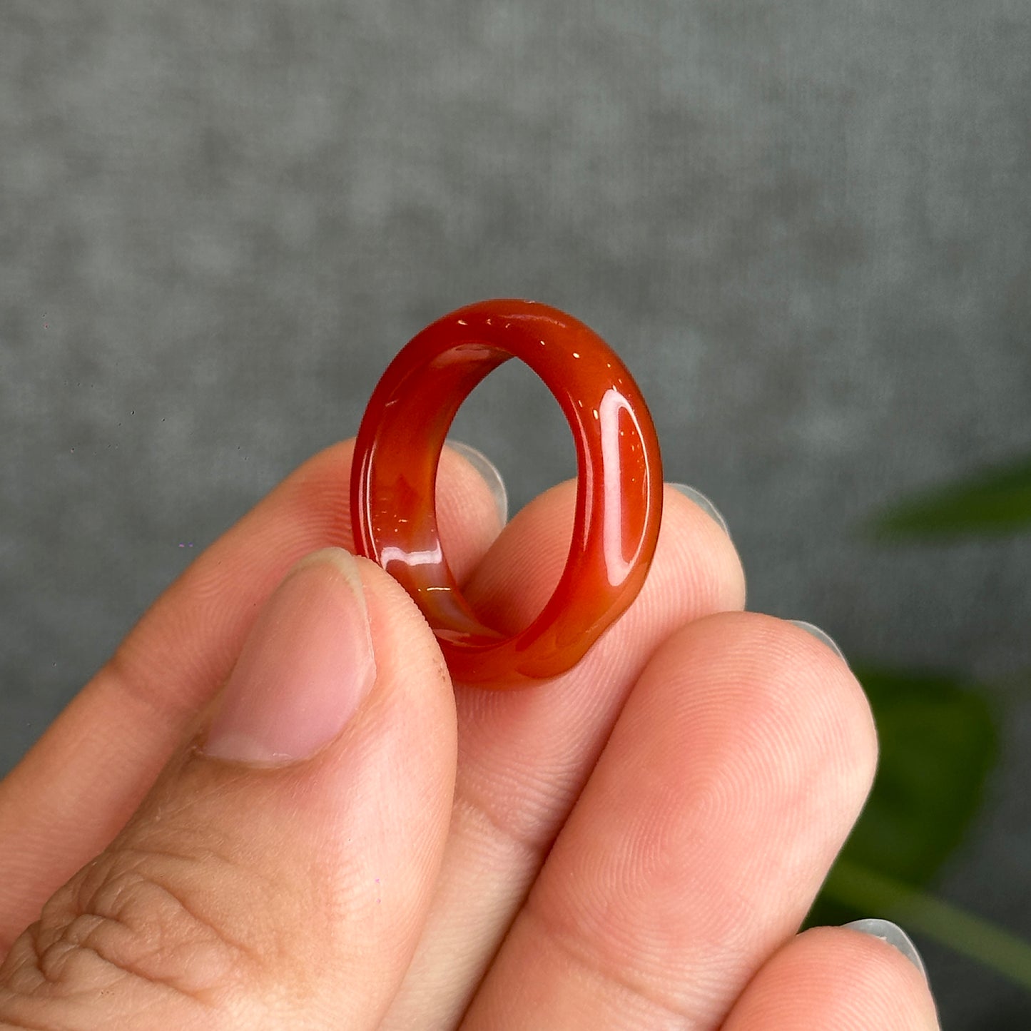 Natural Red Agate Ring Size 1.77