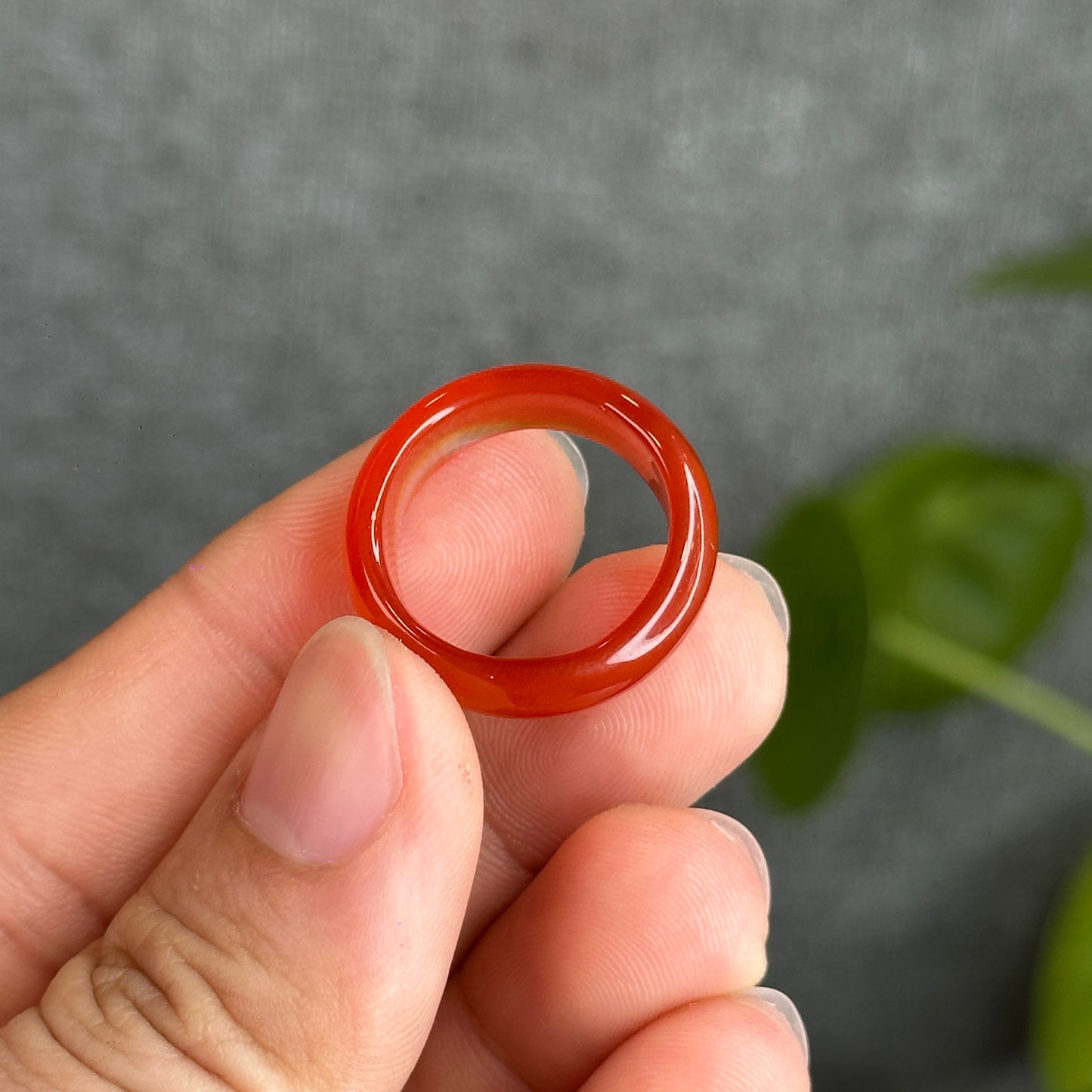 Natural Red Agate Ring Size 1.77