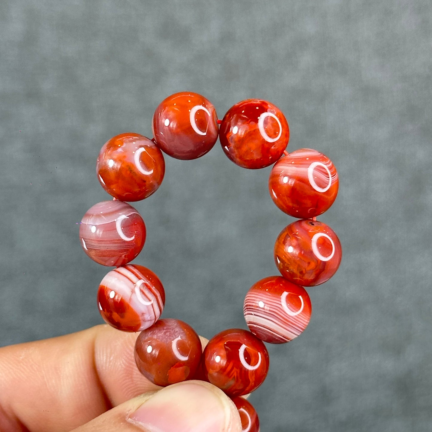 Natural Nan Hong Agate Bracelet Size 10 mm