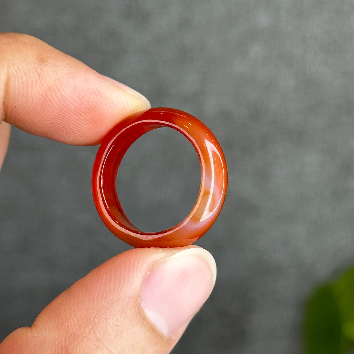 Natural Red Agate Ring Size 1.77